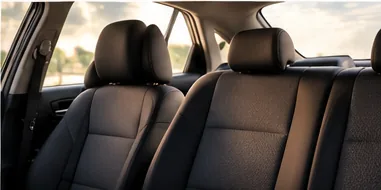 Rear seats of the five-seat cabin