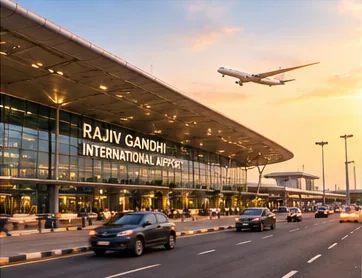 Road leading to Rajiv Gandhi International Airport